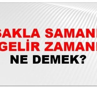 Sakla samanı gelir zamanı atasözünün anlamı nedir